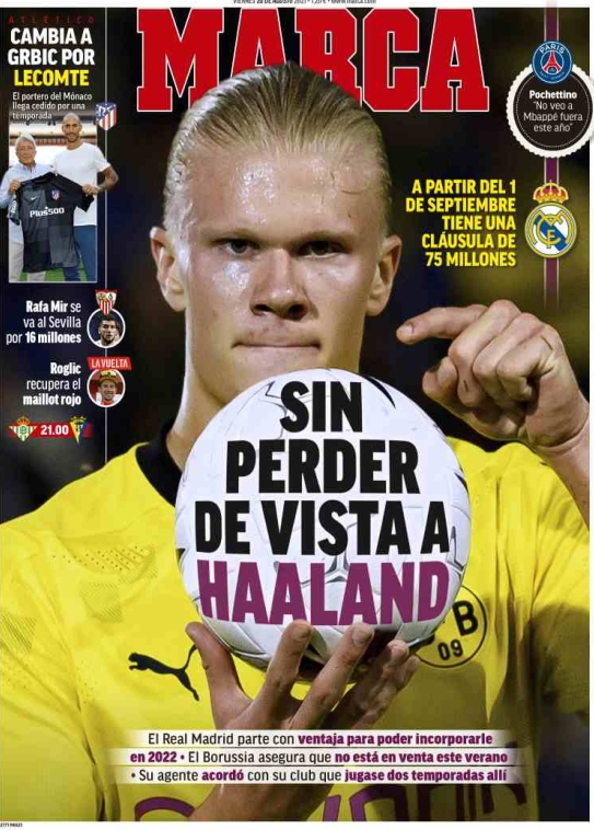 Portada de MARCA del 20 de agosto de 2021.