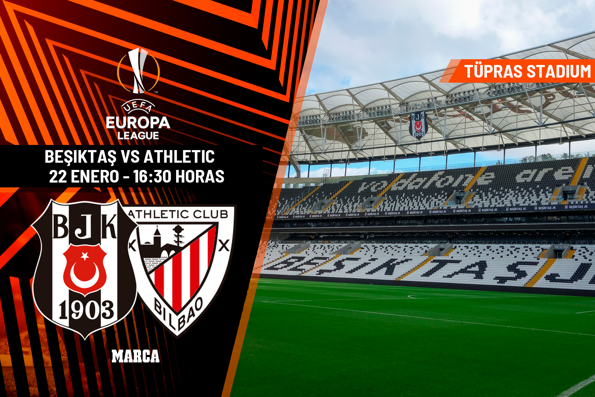 Besiktas - Athletic: horario y dónde ver en TV el partido de Europa League