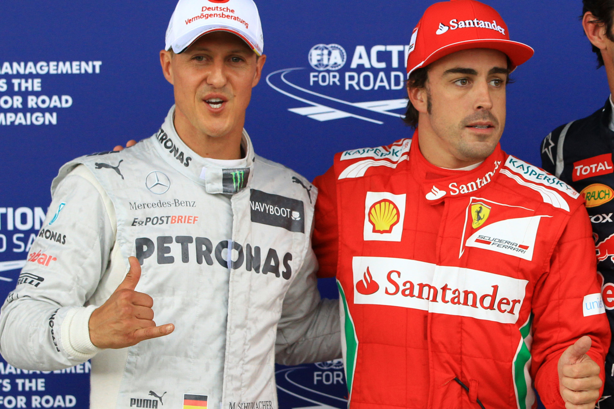 Schumacher, con Mercedes, y Alonso, con Ferrari.