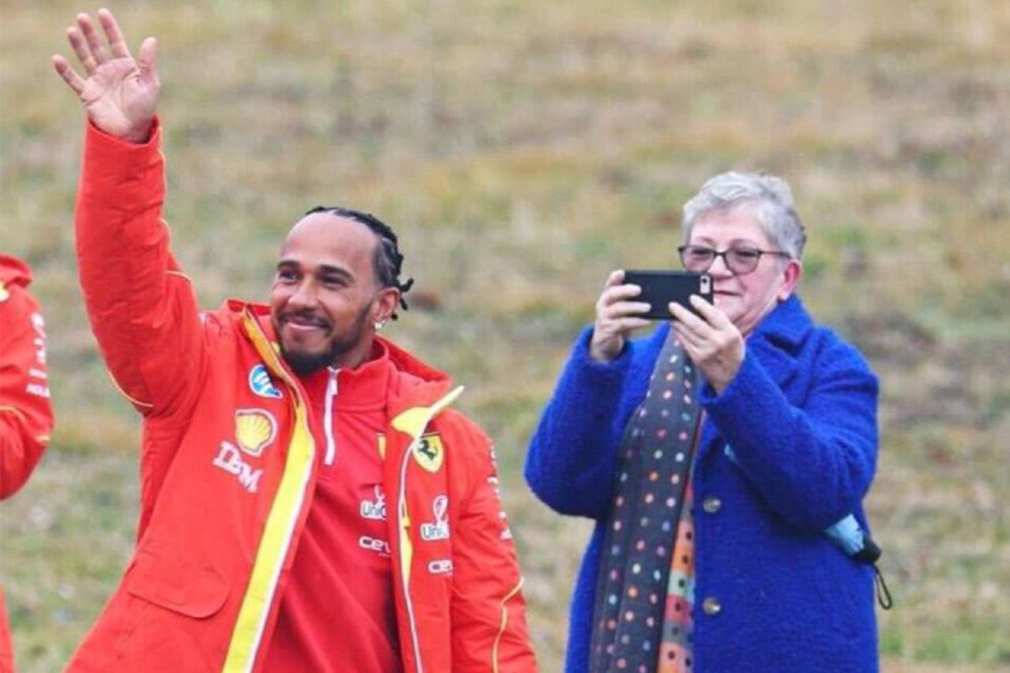 HAmilton fotografiado por su madre, Carmen Larbalestier, en Fiorano.