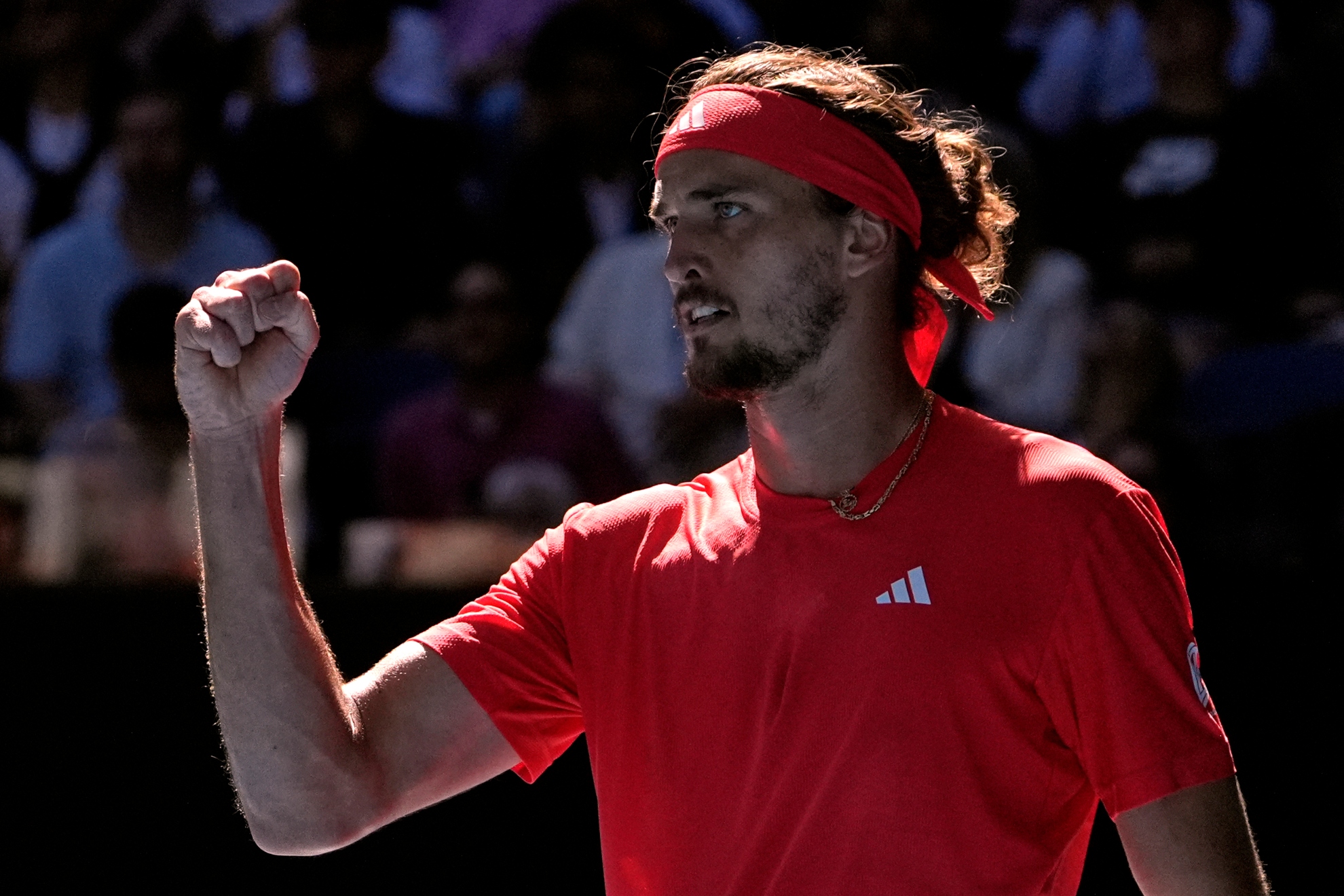 Zverev celebra un punto.