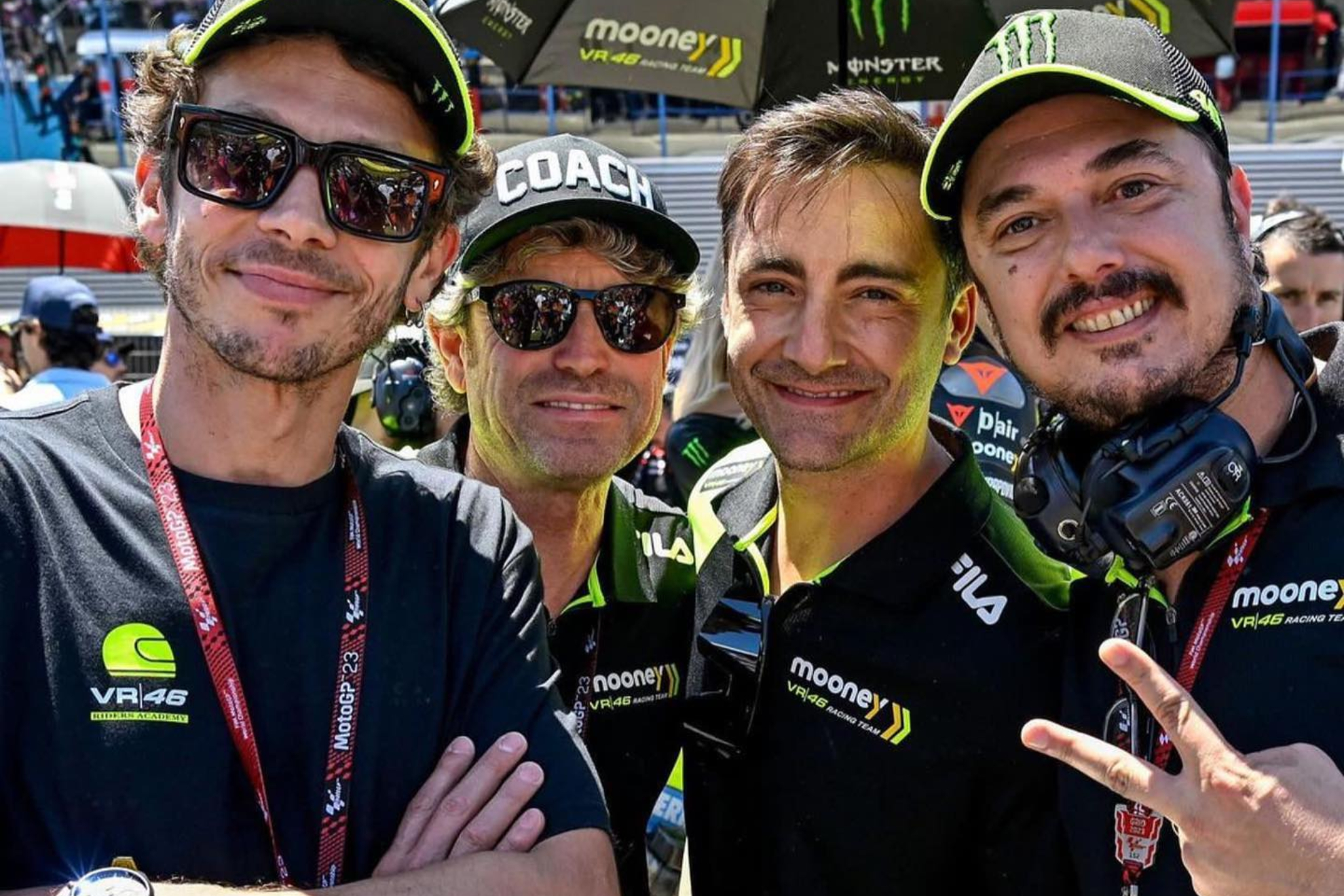 Rossi, junto a Pablo Nieto y Uccio.