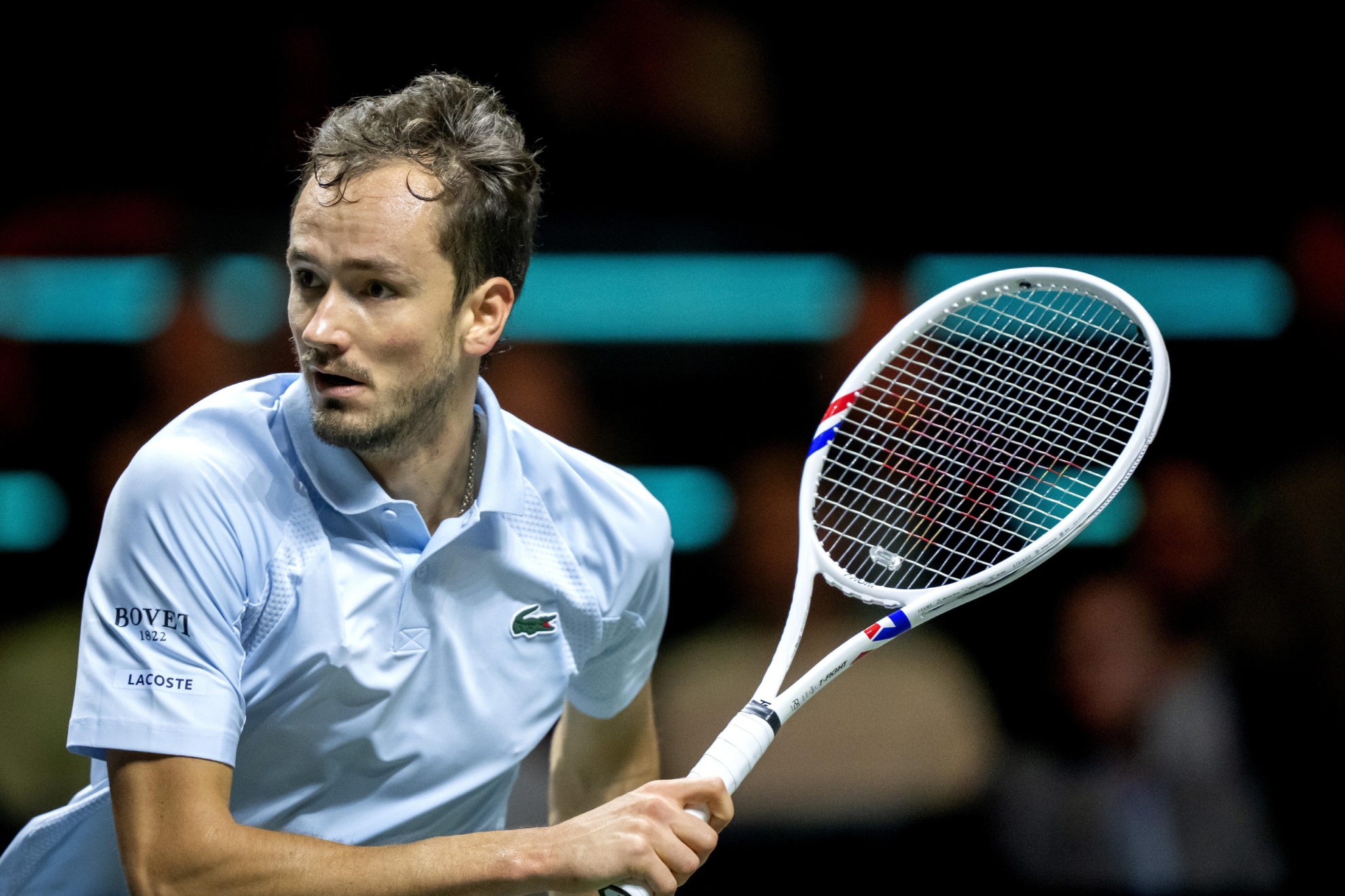 Daniil Medvedev durante su partido contra Mattia Bellucci.