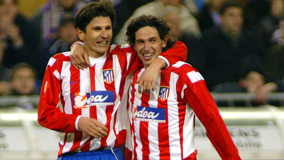 Stankovic y Albertini celebran el gol contra el Real Madrid