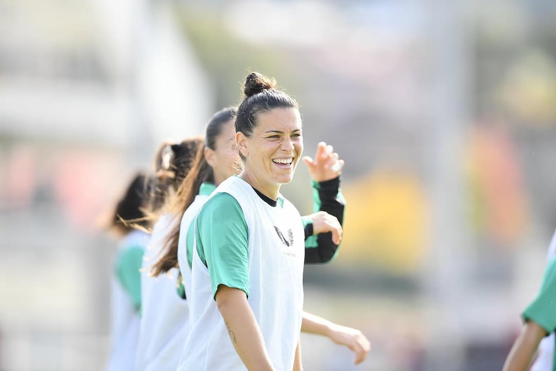 Leire Baños, durante un entrenamiento en Lezama