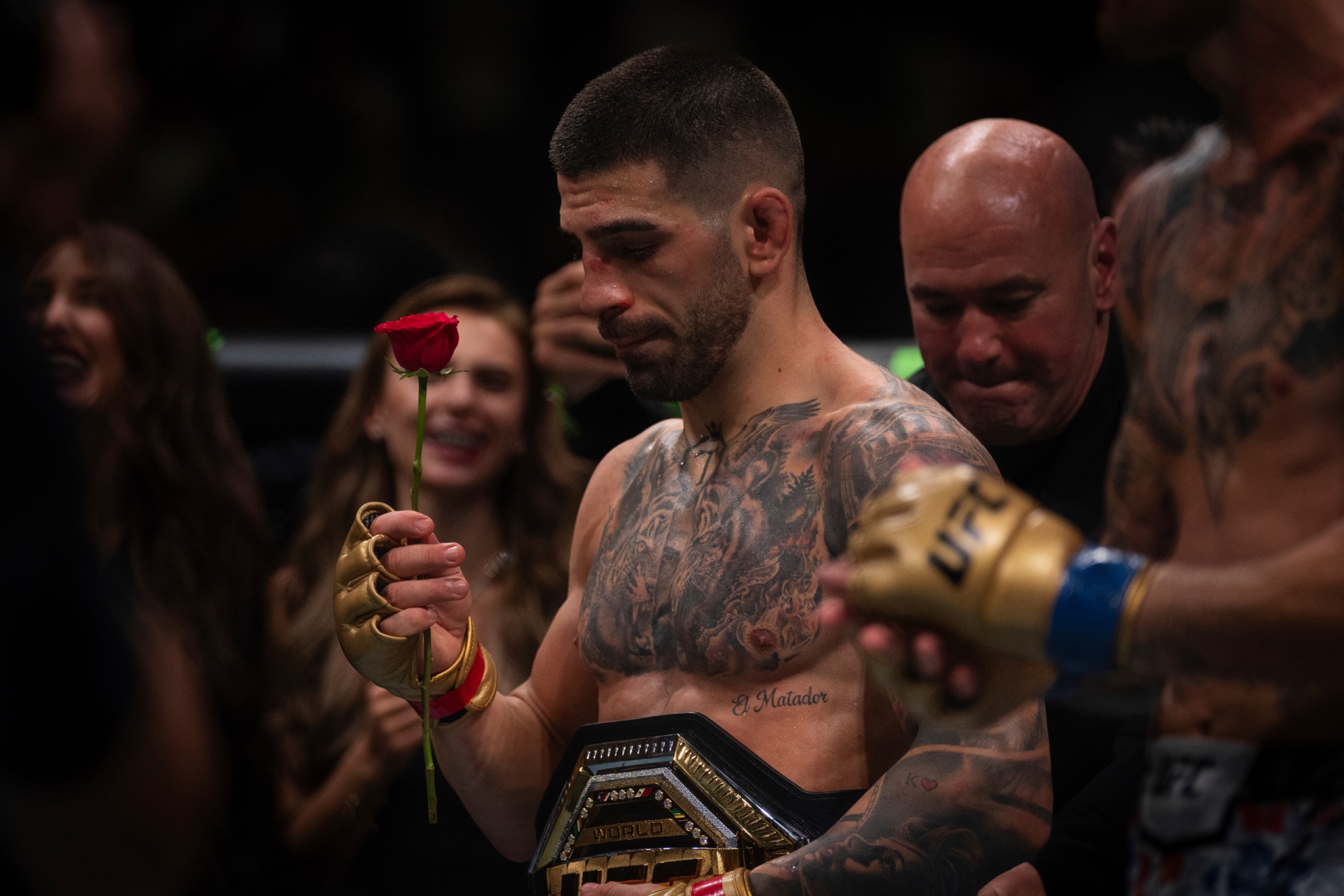Ilia Topuria, tras ganar a Max Holloway.