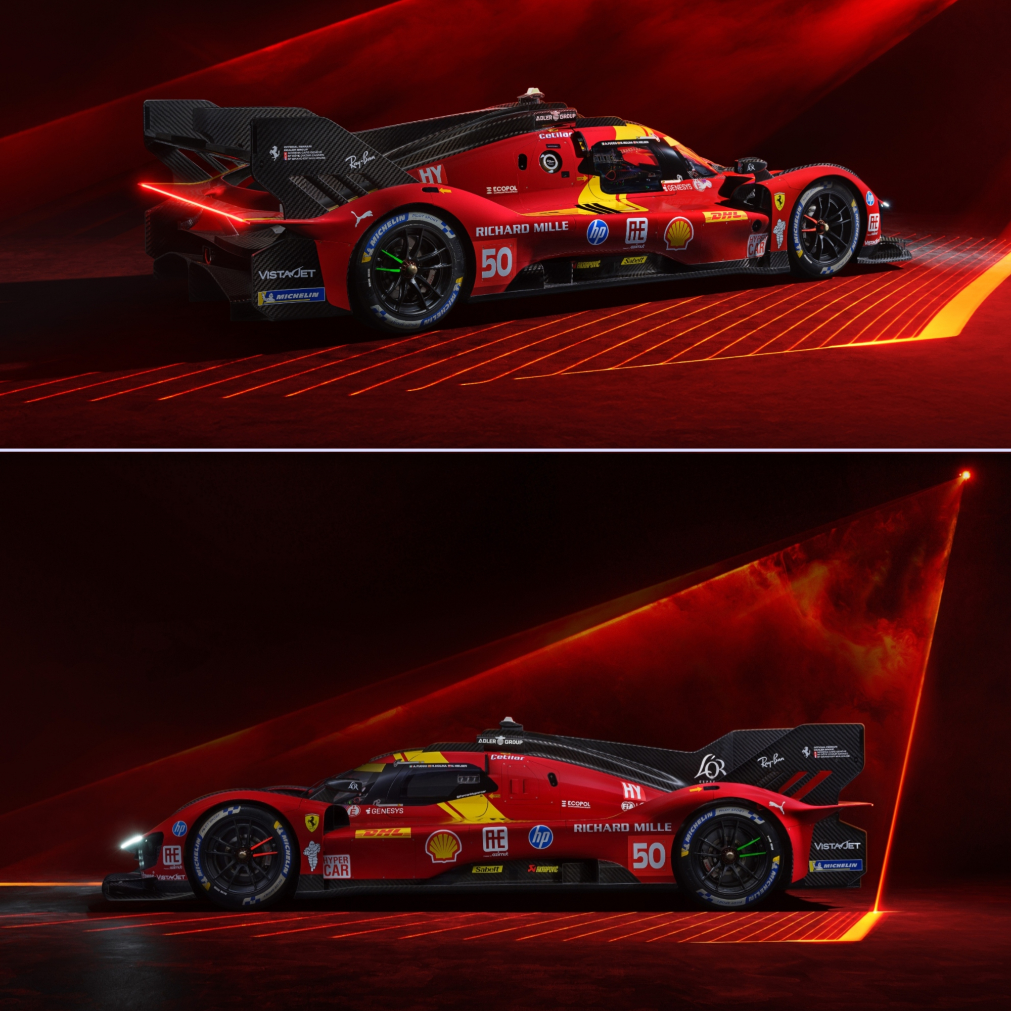 Así luce la decoración del Ferrari 499P para el Mundial de Resistencia 2025.