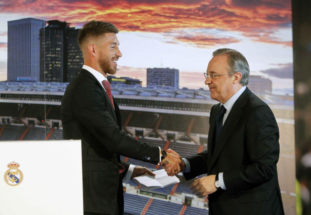 Ramos, con Florentino Pérez