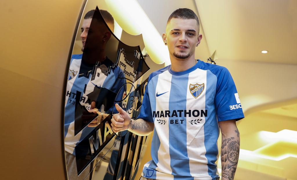 Maxime Lestienne en su presentación con el Málaga