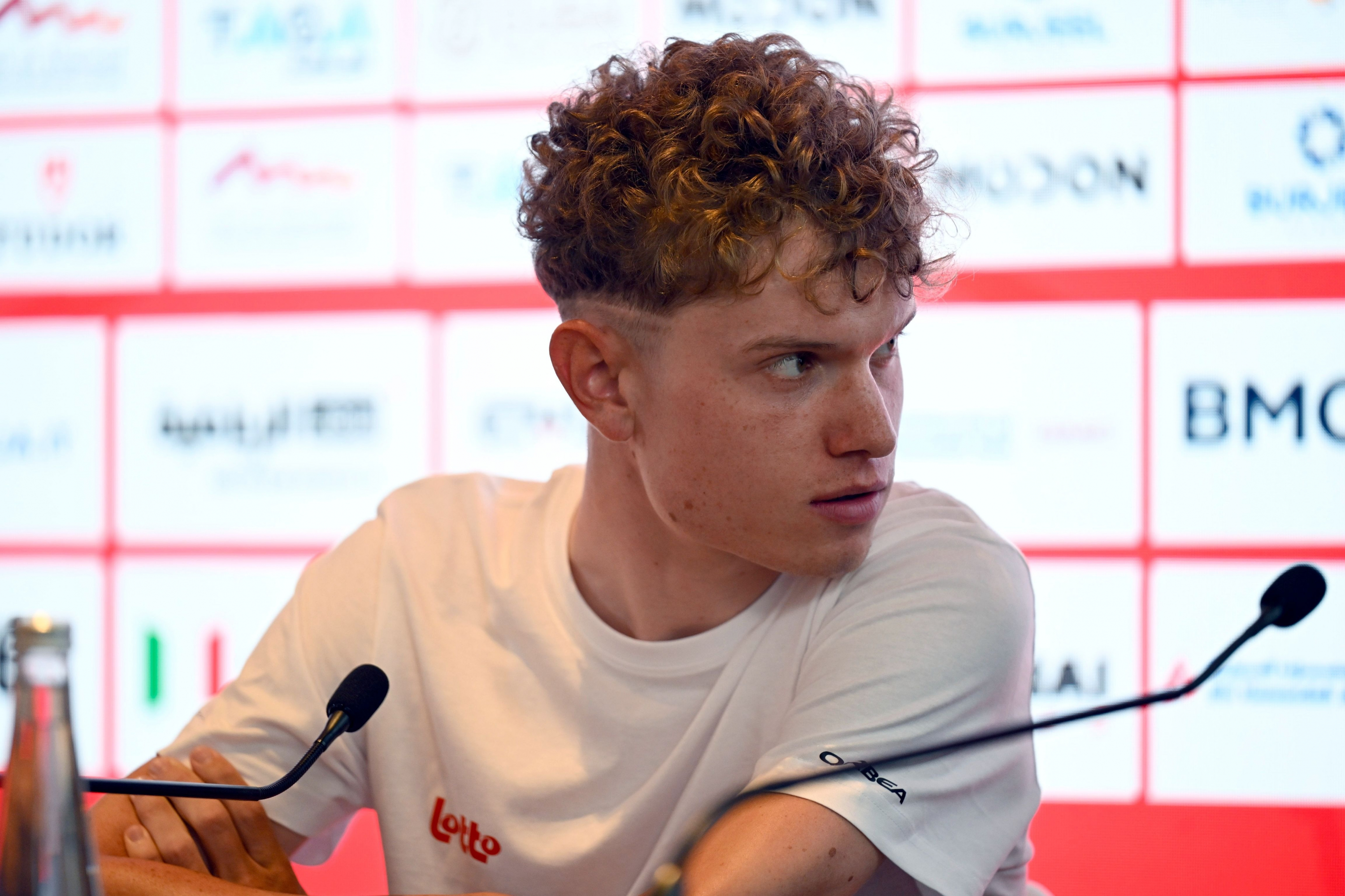Lennert Van Eelvelt, en rueda de prensa.