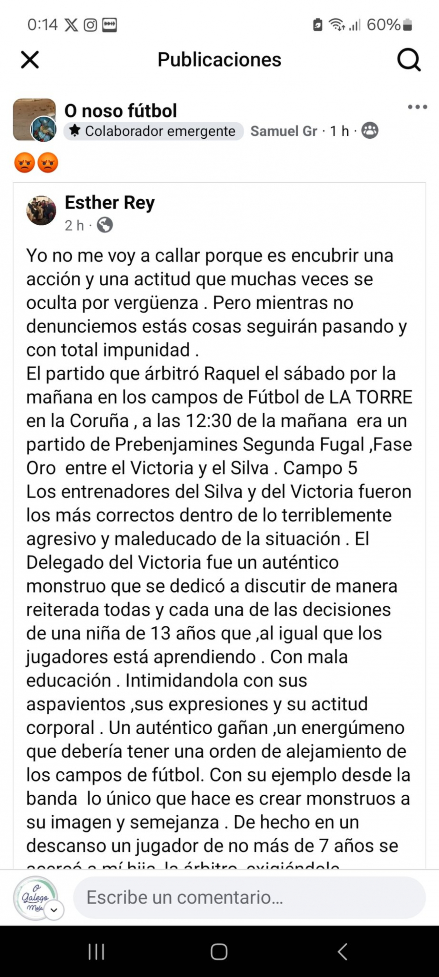 La madre de una árbitra de 13 años denuncia el acoso que sufrió su hija durante un partido