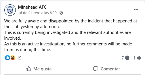 Comunicado oficial del club.