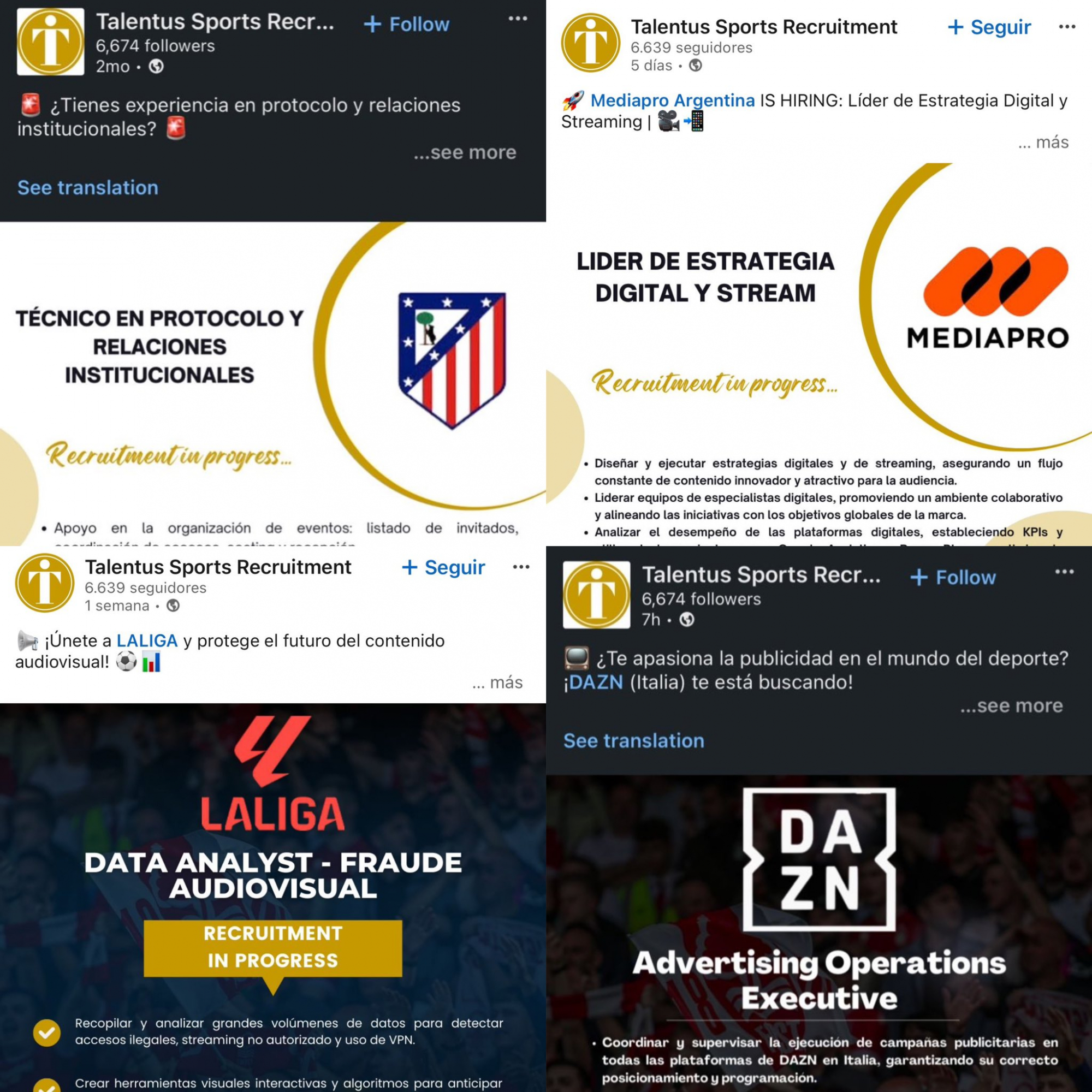 Algunos de los clientes de las compañías deportivas de Talentus