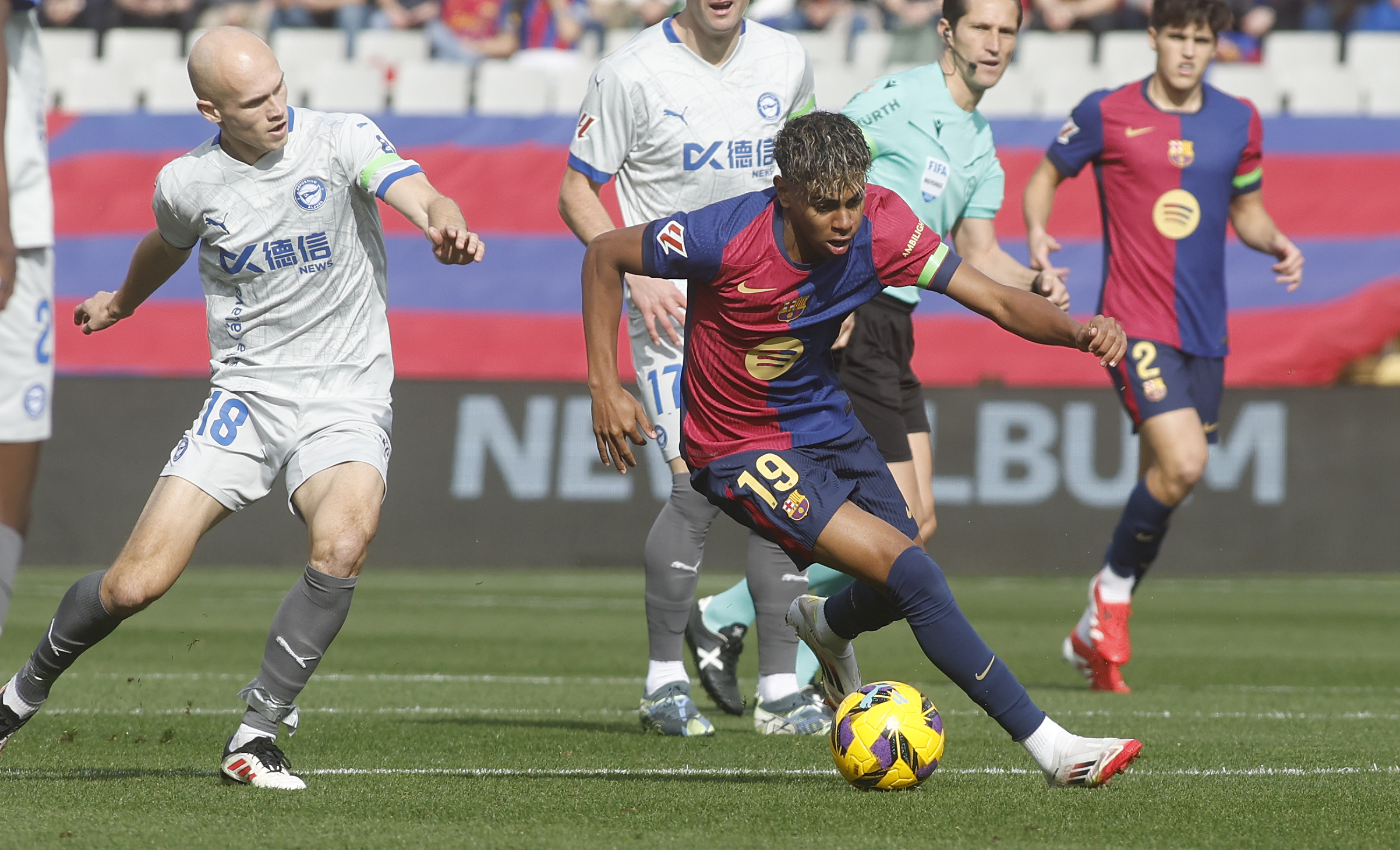 Lamine Yamal en el último partido frente al Alavés.
