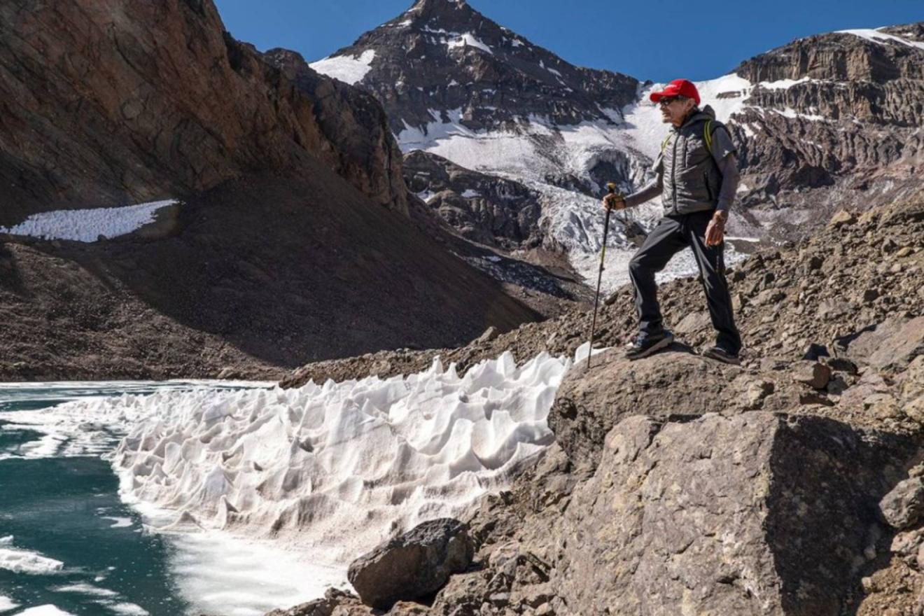 Carlos Soria, en su asalto al Aconcagua
