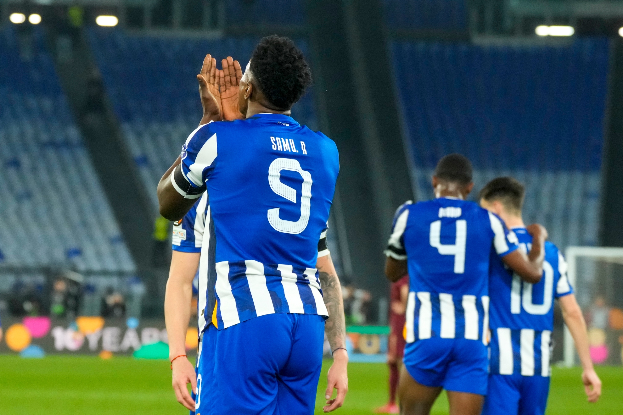 Samu celebra el gol marcado en el Olímpico de Roma.