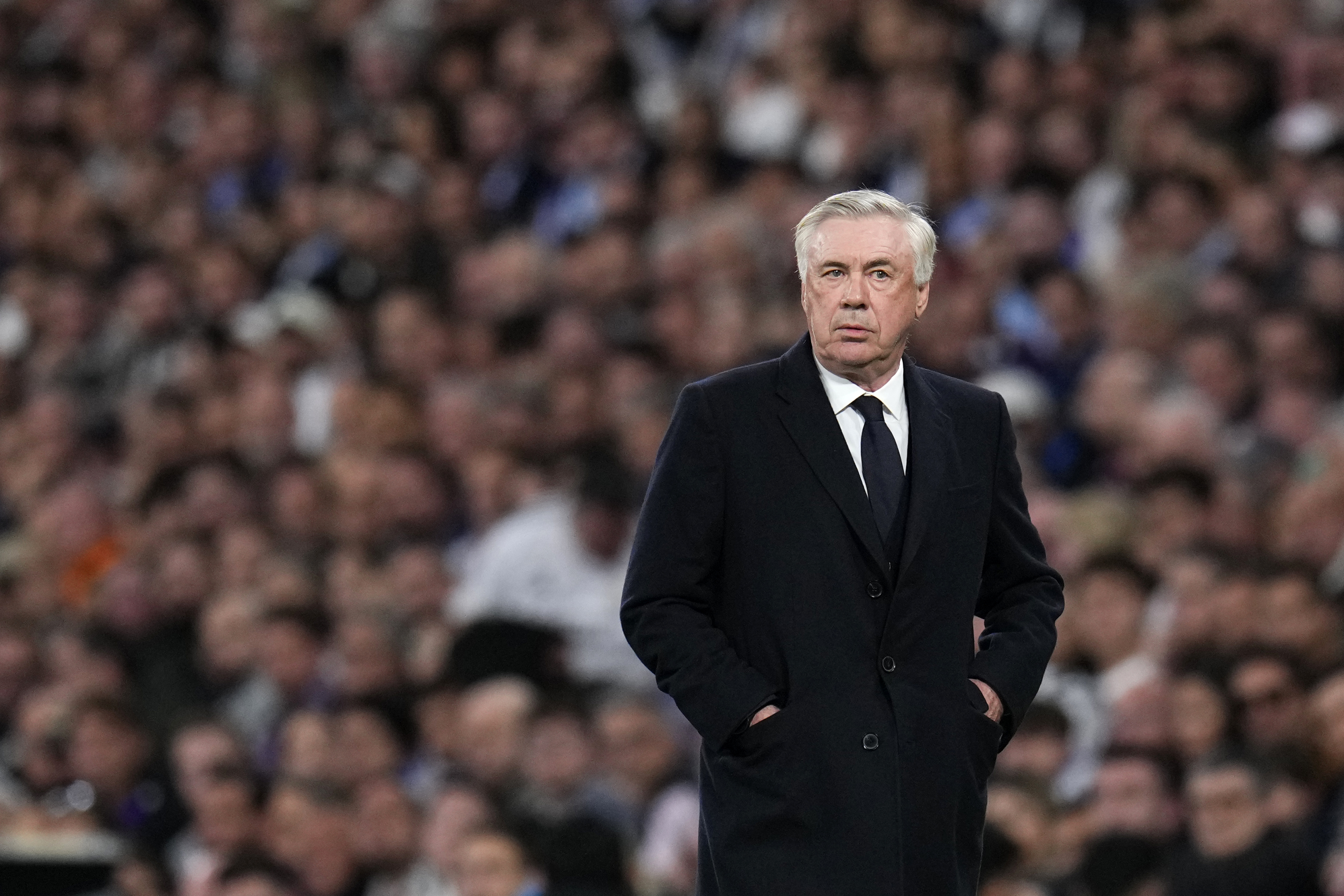 Ancelotti, durante el partido contra la ciudad