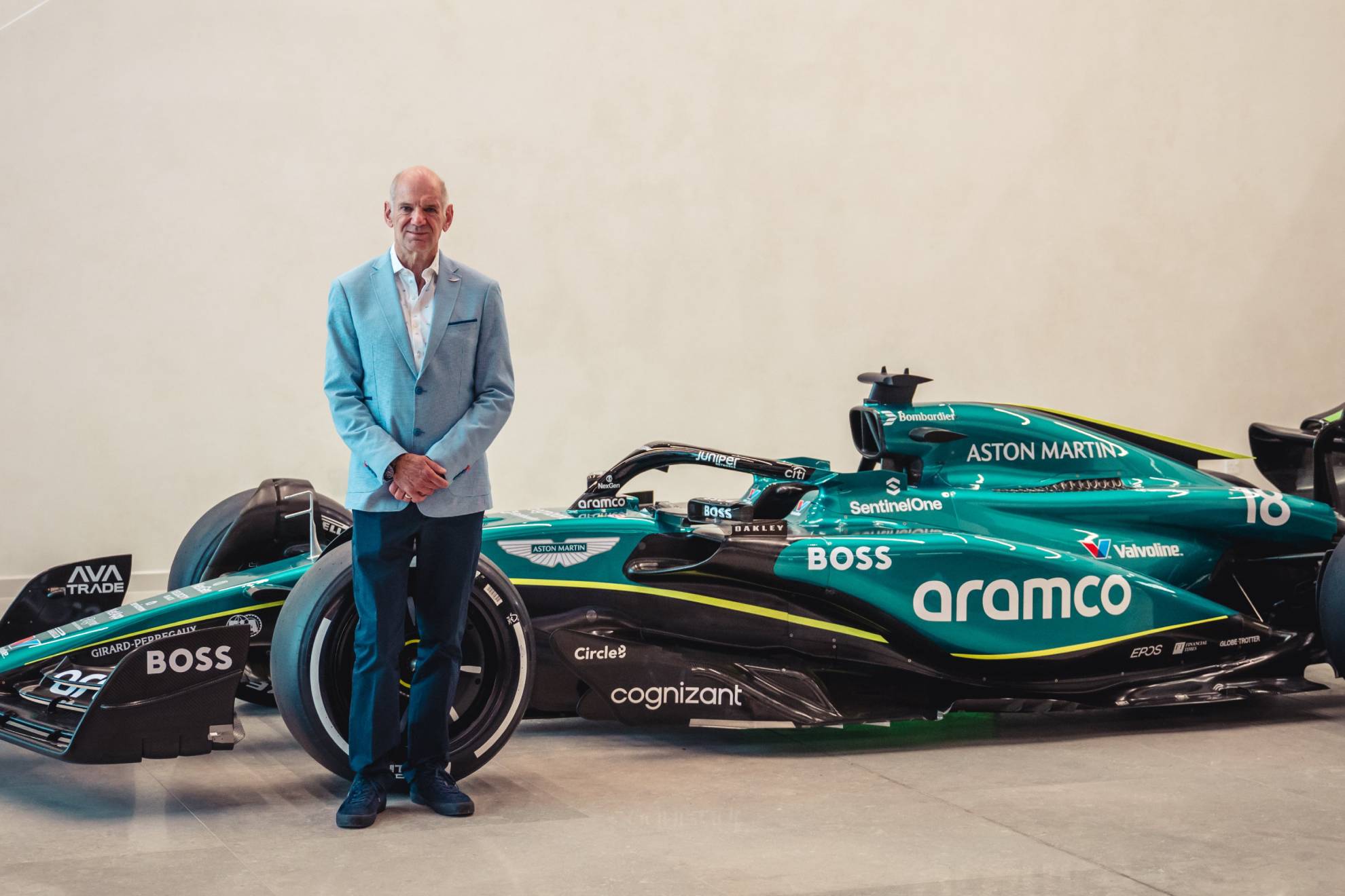 Adrian Newey en su presentación con Aston Martin