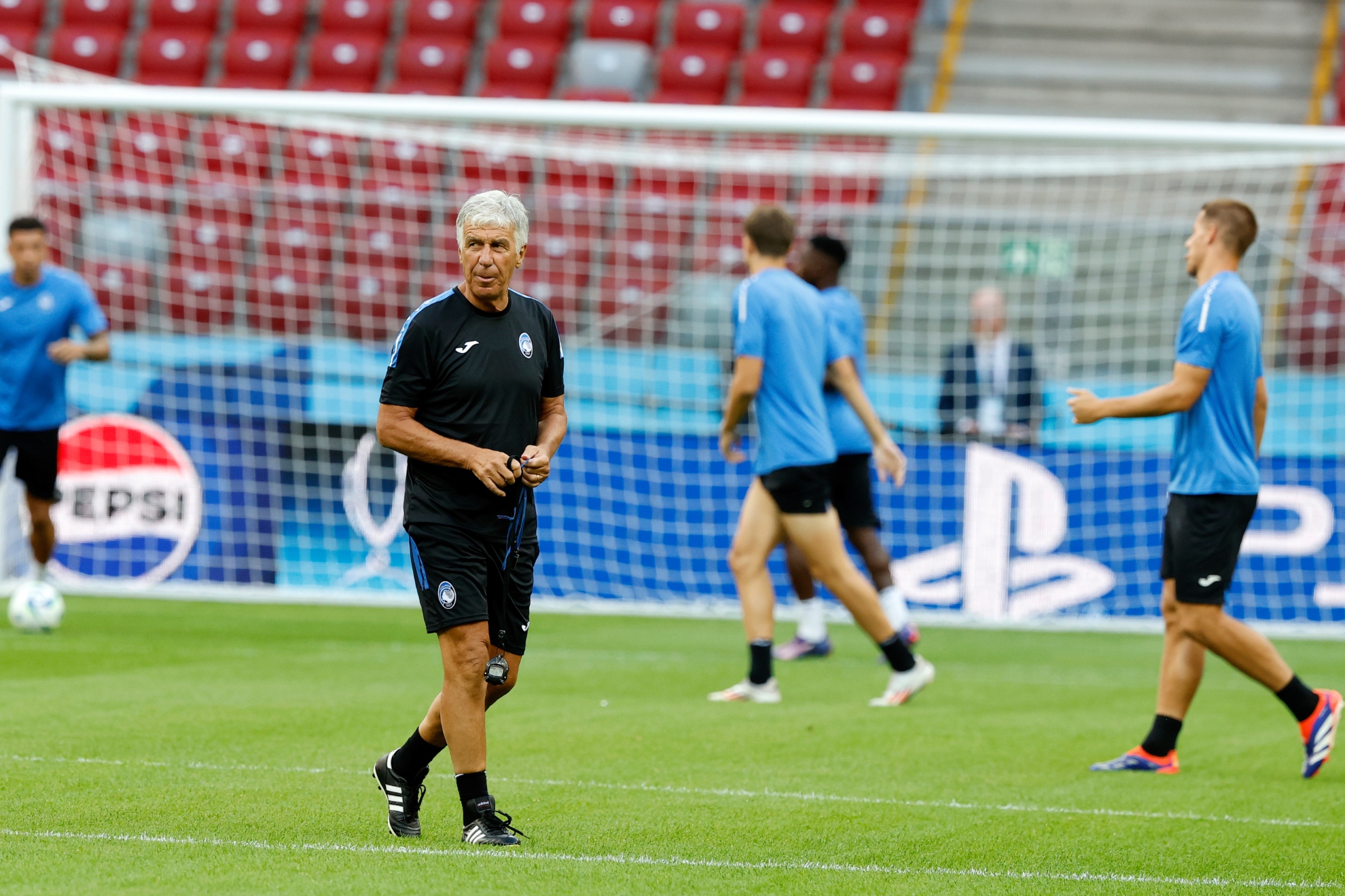 Gasperini, in un allenamento Atalanta.