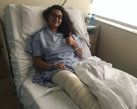 Cristina Gómez tras su primera operación
