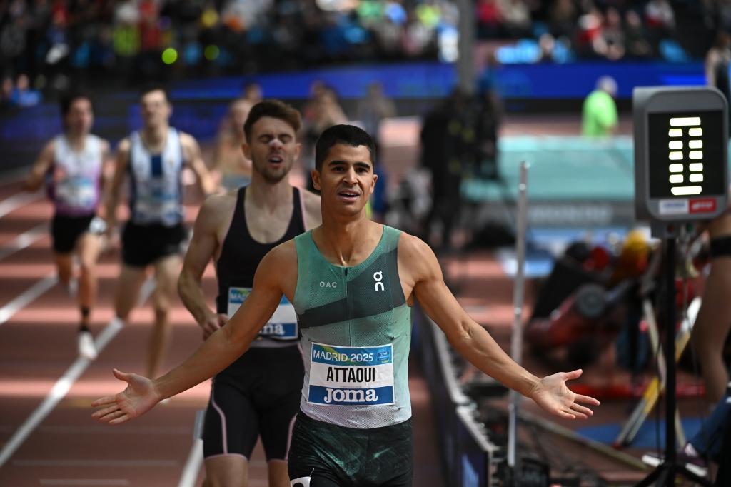 Mohamed Attaoui, vencedor de la final masculina de 1.500
