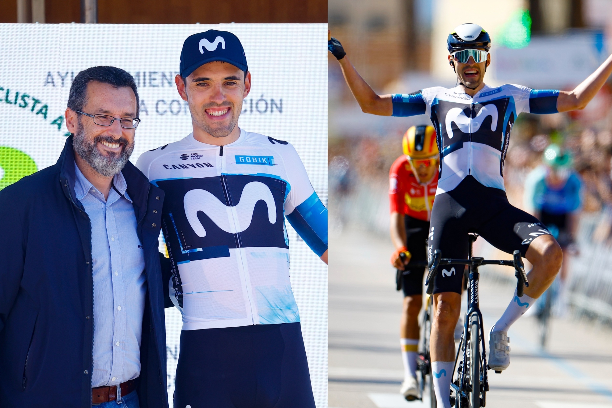 Barrenetxea celebra la victoria de etapa en la Vuelta a Andalucía