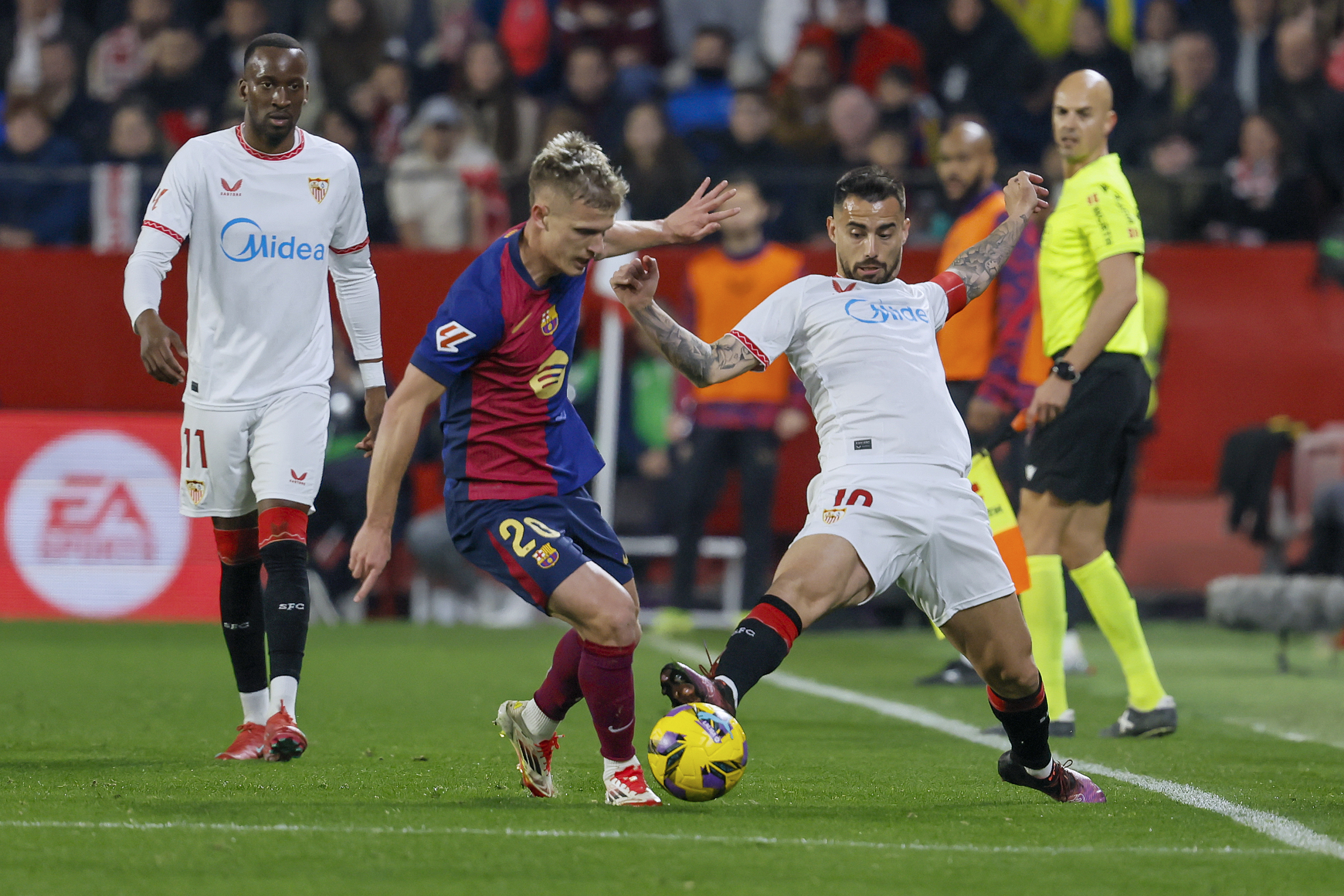 SUSO, con Dani Olmo en el reciente partido contra Barcelona.