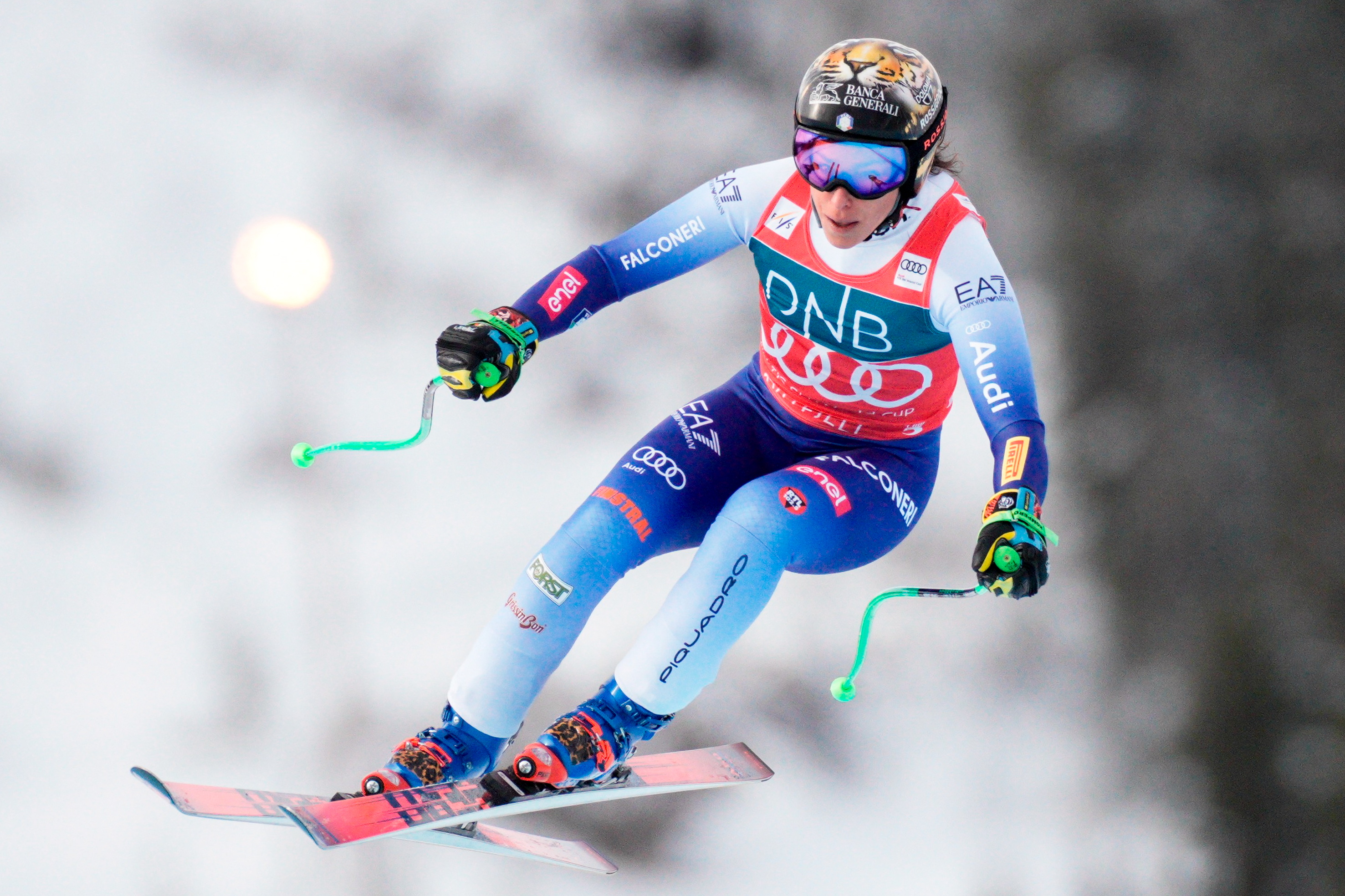 Federica Brignone, durante su bajada.