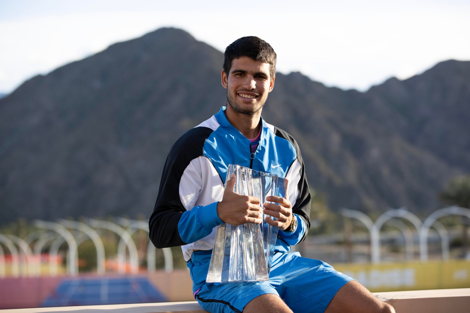 Alcaraz, con el trofeo de Indian Wells 2024.