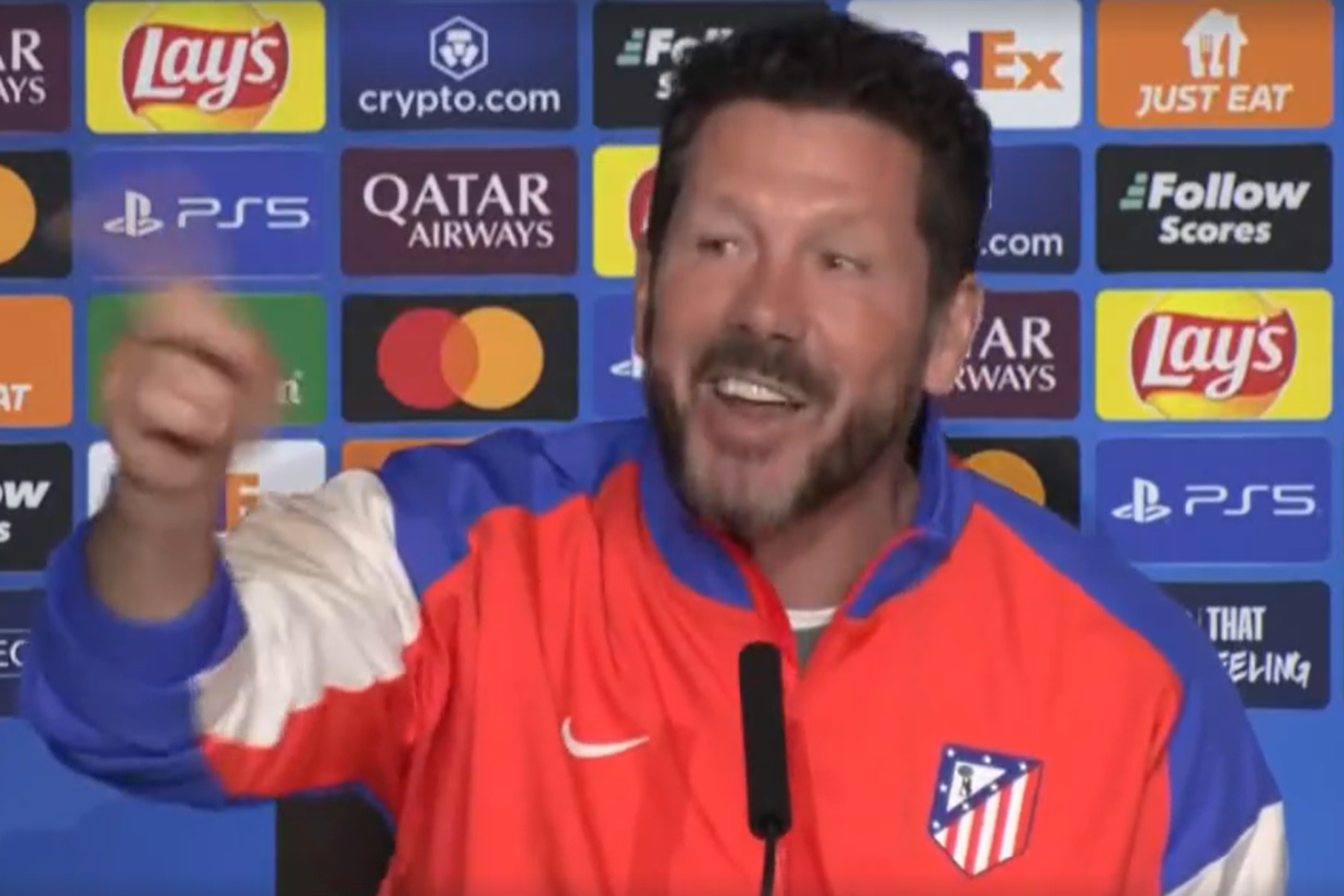 Simeone, en rueda de prensa.