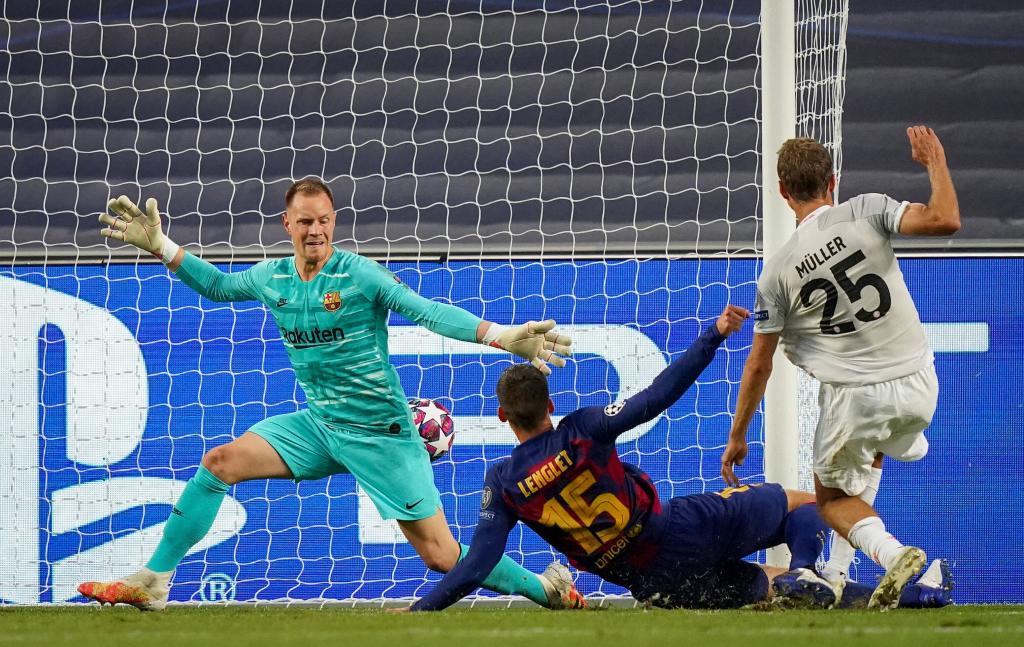 Gol de Müller en el Barça 2-8 Bayern del año 2020