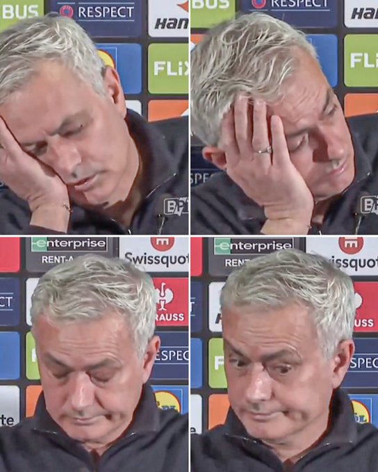 Mourinho se echa a dormir en plena rueda de prensa: "Estoy cansado"