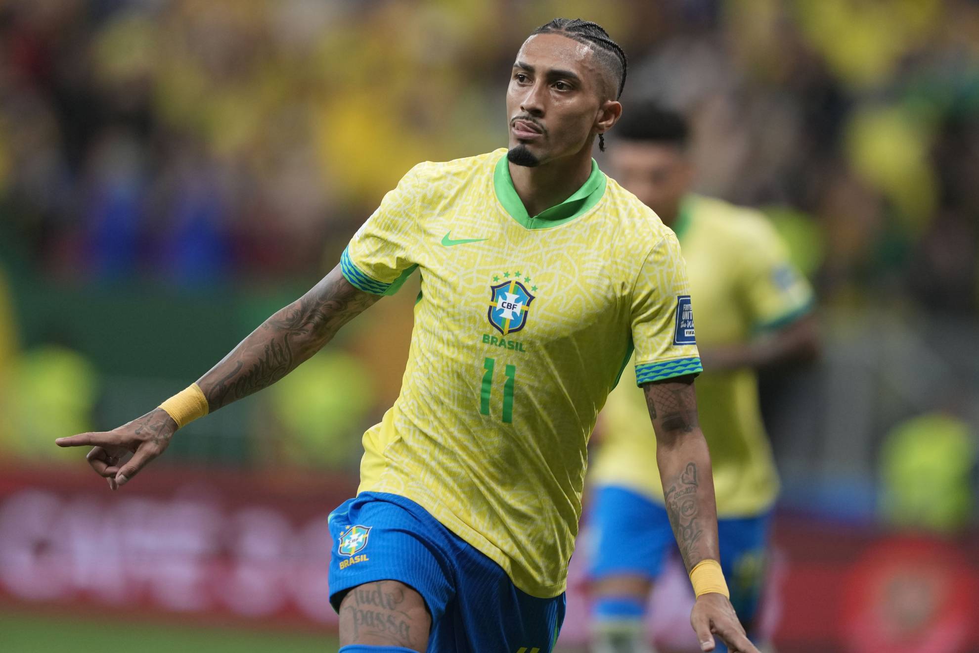 Raphinha, en un partido con Brasil