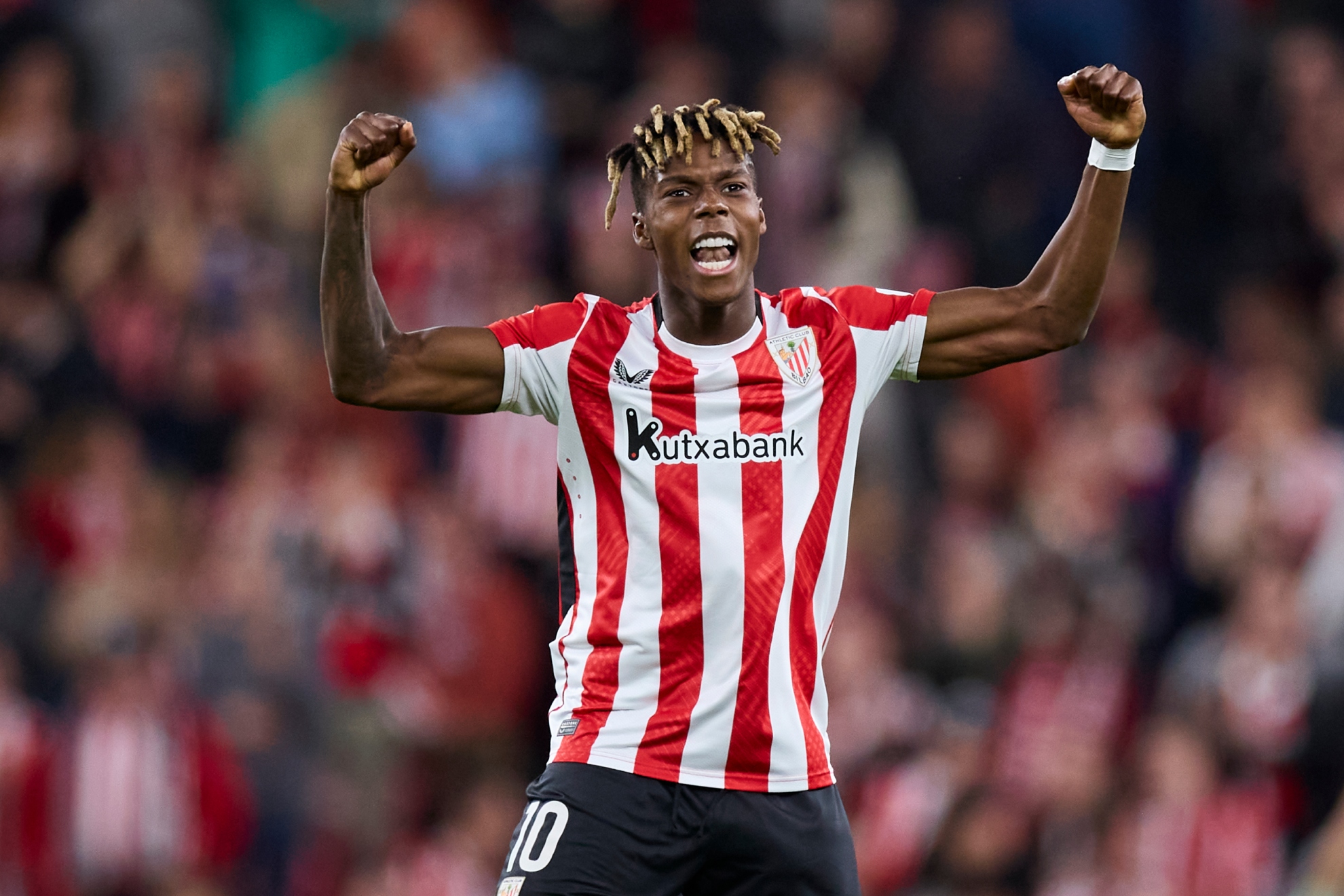 Nico Williams celebrando un gol. Fuente: Marca Nico Williams