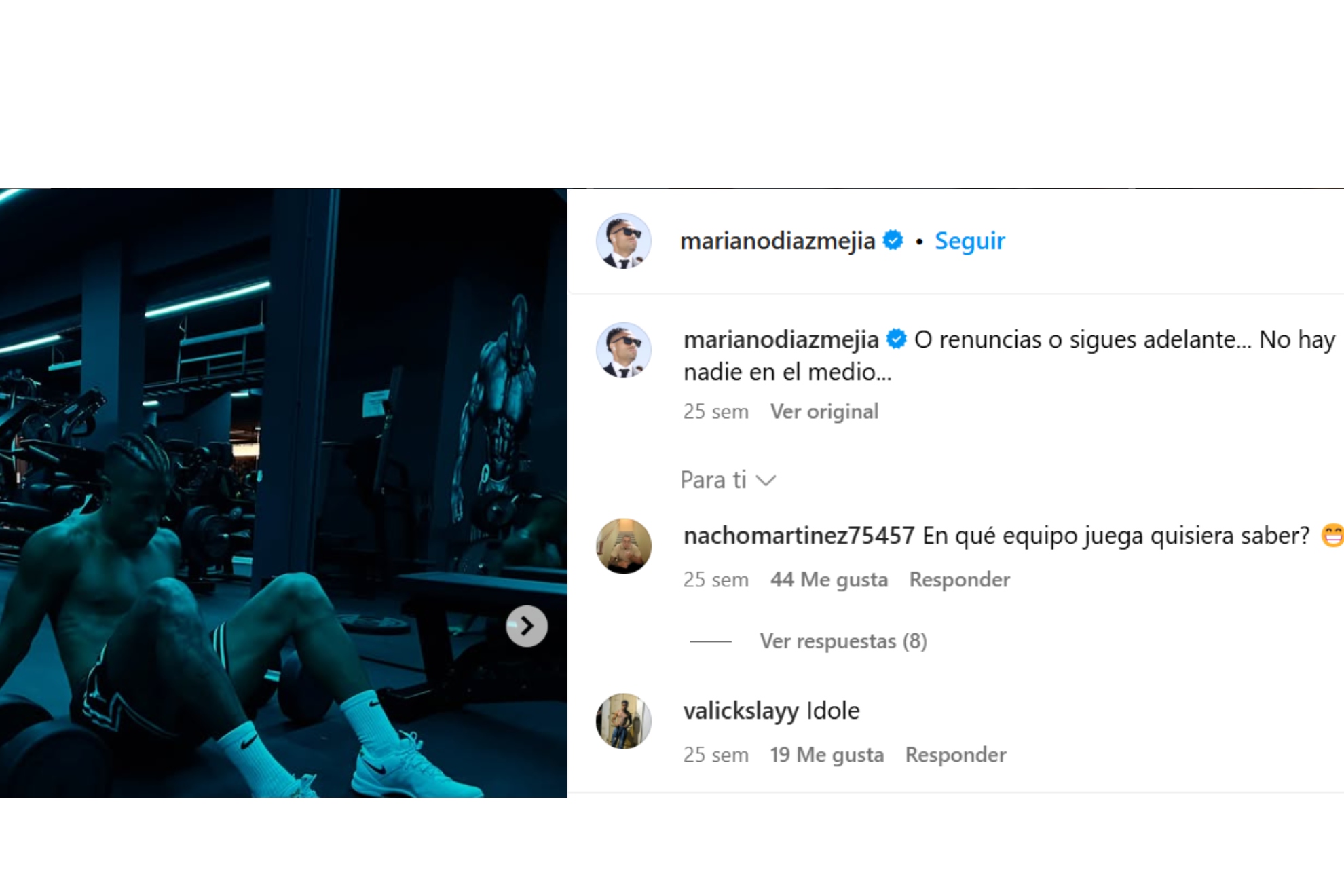 Mariano, en Instragam