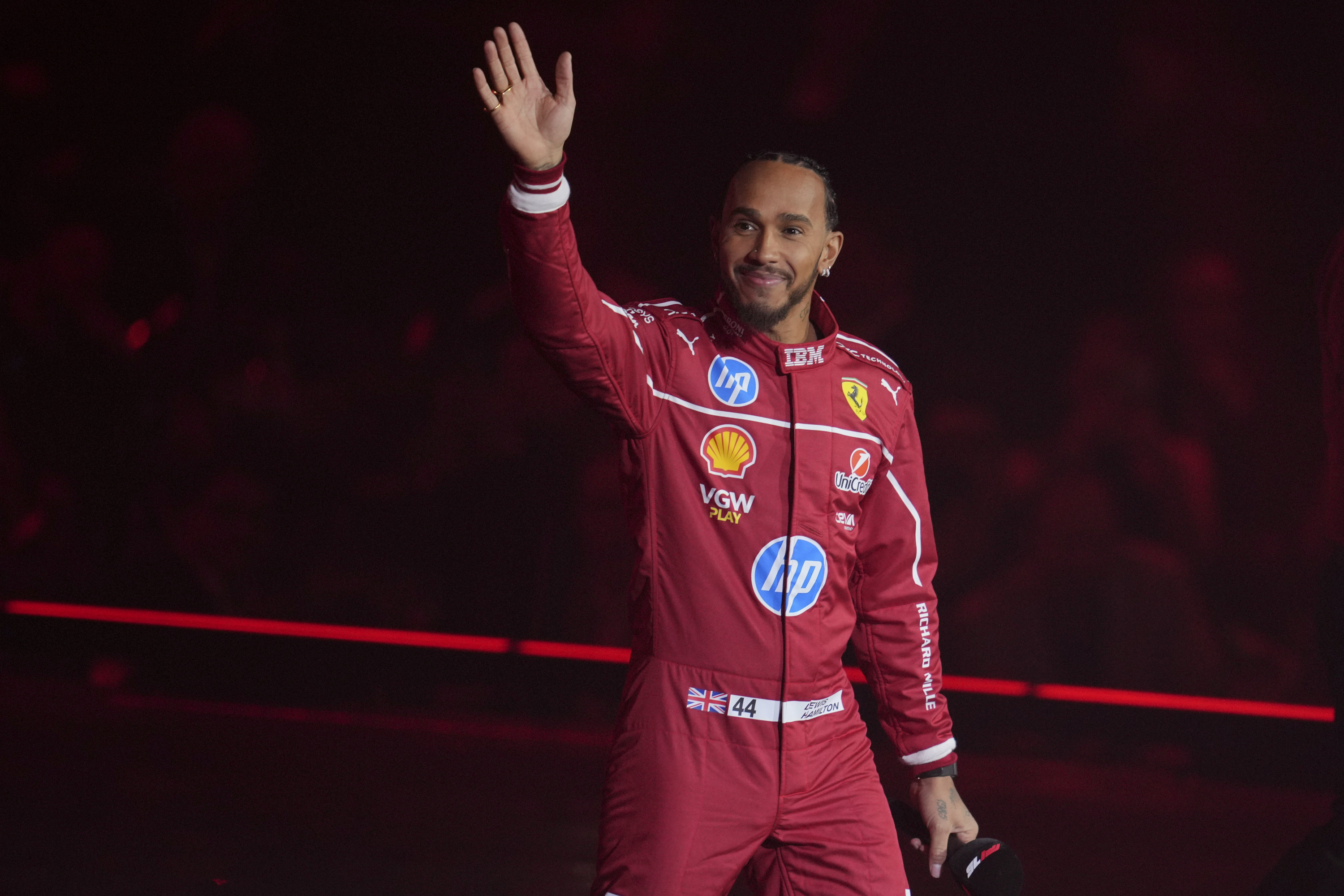 Lewis Hamilton en la presentación de la temporada en el O2.