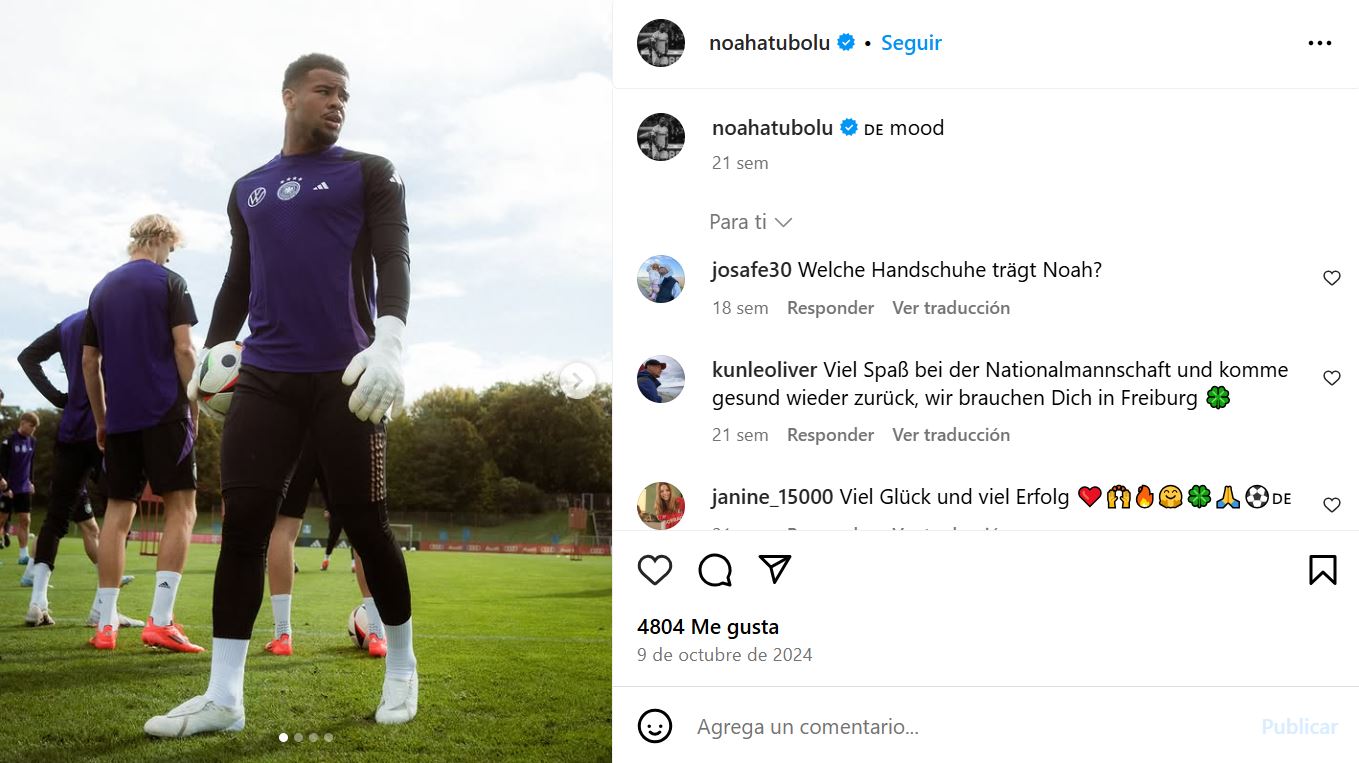 Noah Atubolu, con la selección alemana.