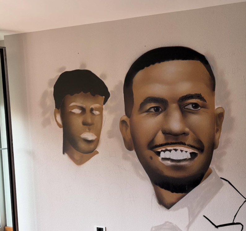 Grafiti Lamine Yamal y Mounir