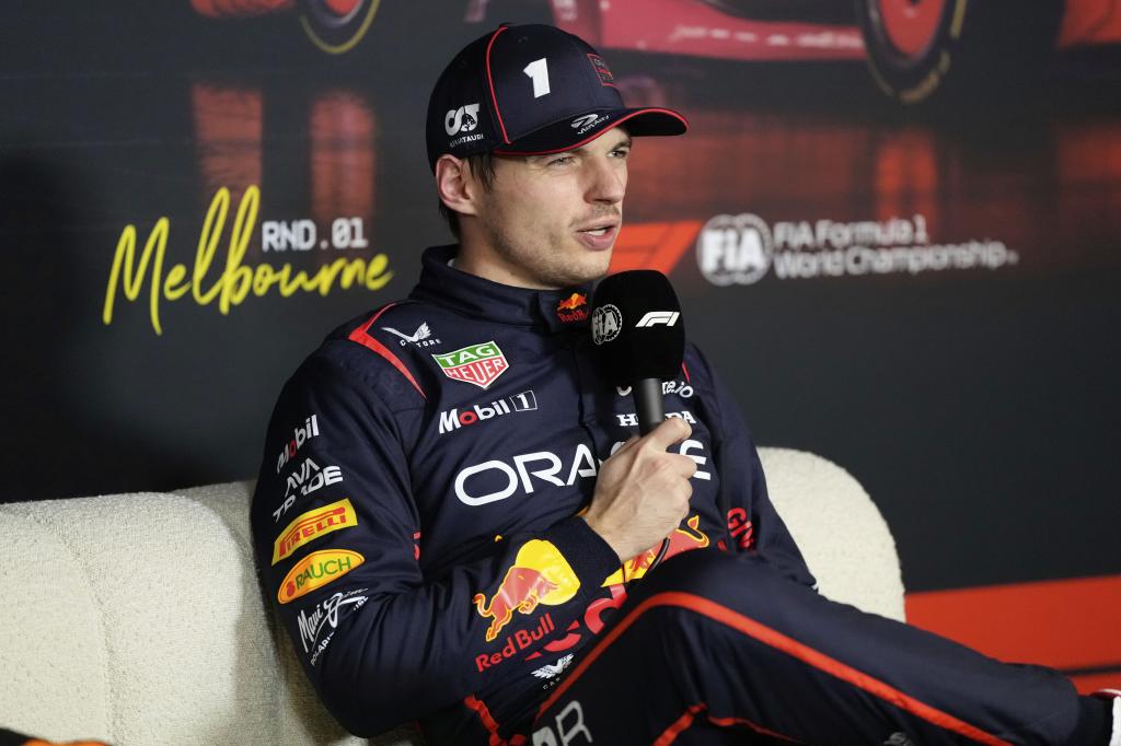 Max Verstappen en la conferencia de prensa tras la clasificación en Australia.