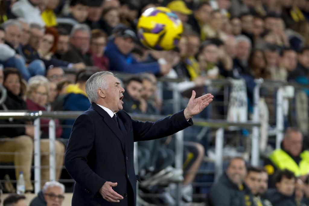 Real Madrid coach Carlo Ancelotti during the League match played between Villarreal and Real Madrid.