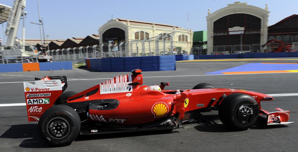 Luca Badoer (IT) Ferrari F60 en el G.P. de Europa de F1 Undecima prueba del Mundial de F1 en el Valencia Street Circuit el viernes 21 de agosto de 2009