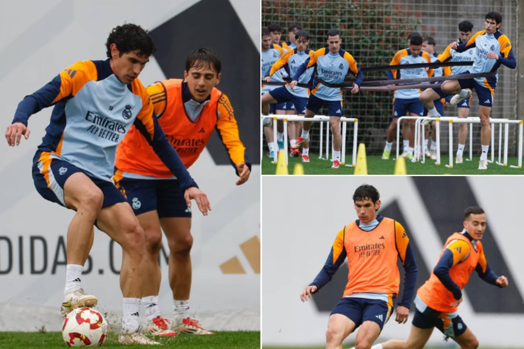 Vallejo in the last training of Real Madrid.