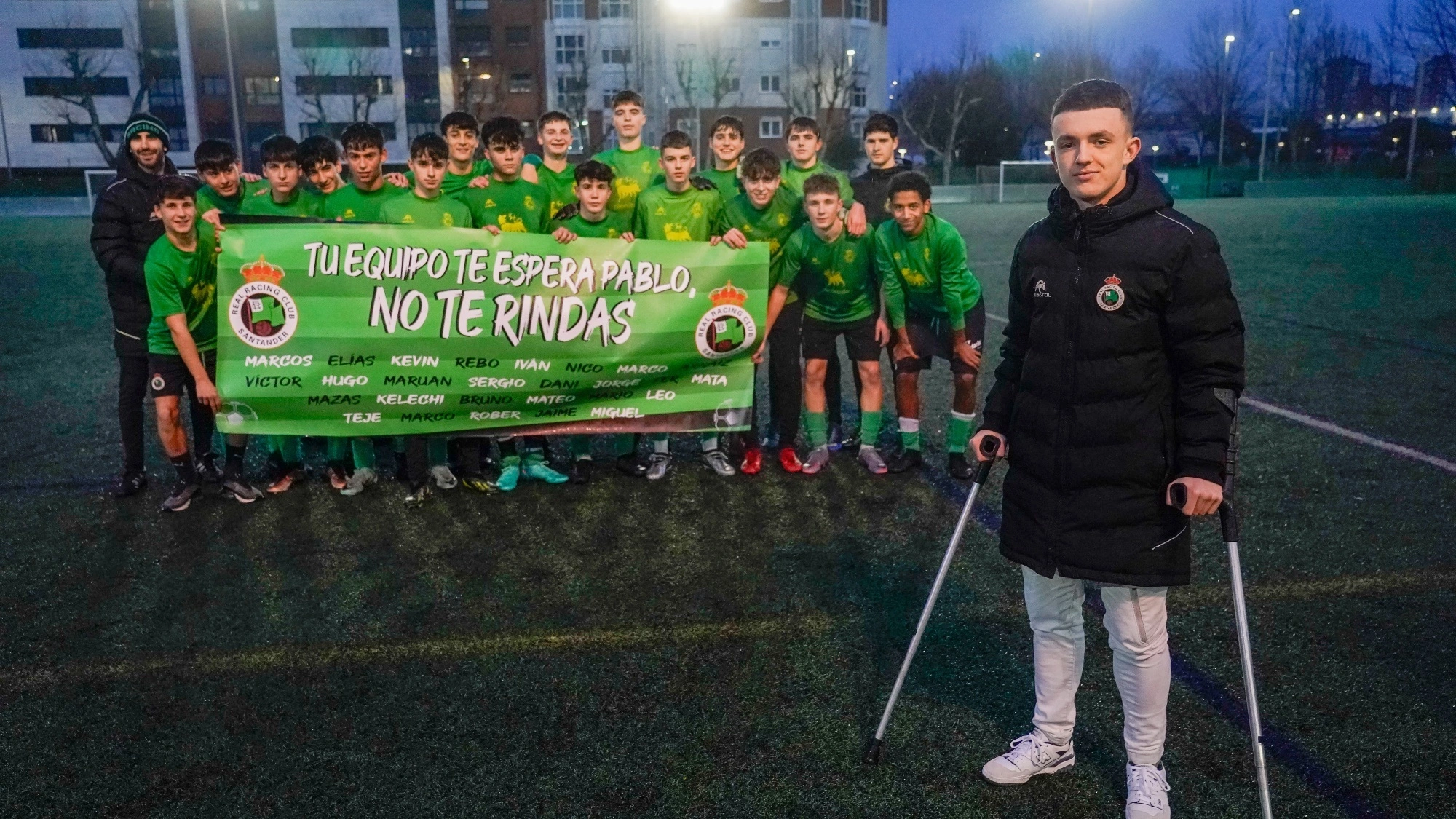 Pablo Esteban tras su rotura de ligamentos