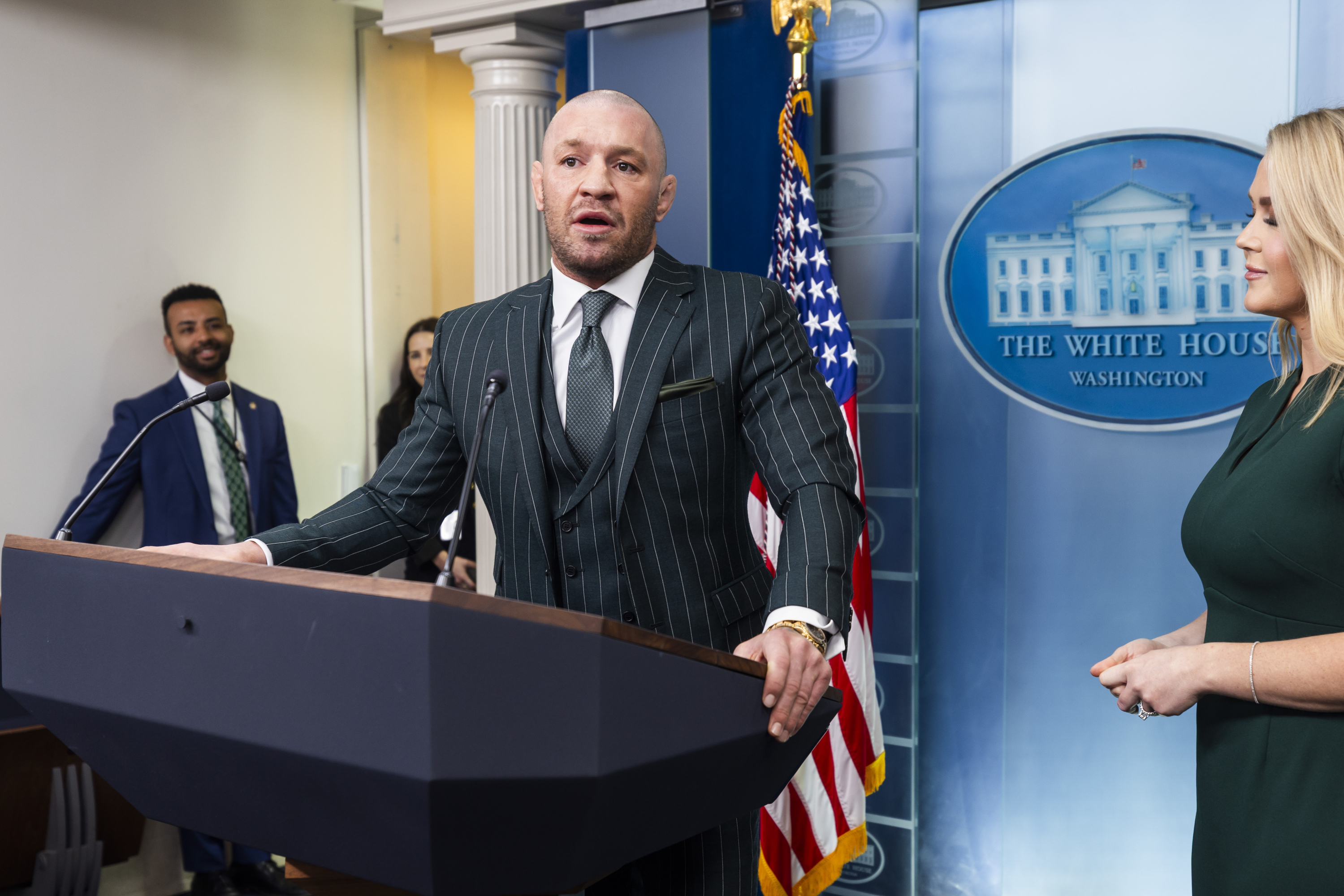 McGregor, en la sala de Prensa de la Casa Blanca.