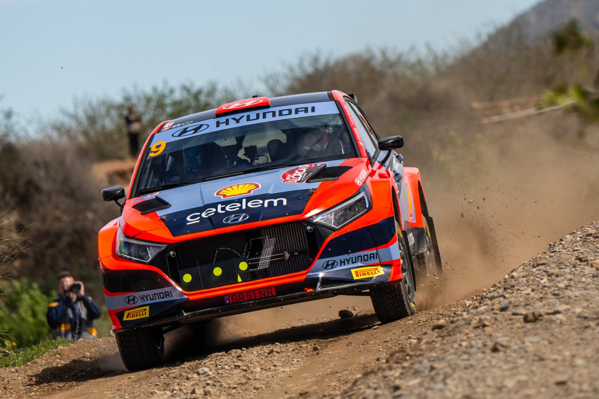 El madrileño estrenando en Lorca su nuevo Hyundai i20N Rally2 'Step2'.