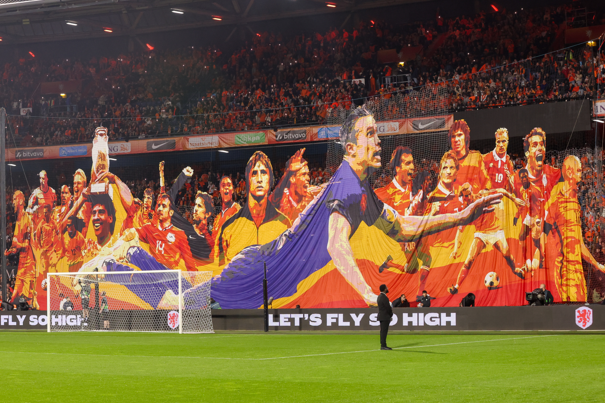 Tifo de la afición de Países Bajos en Róterdam