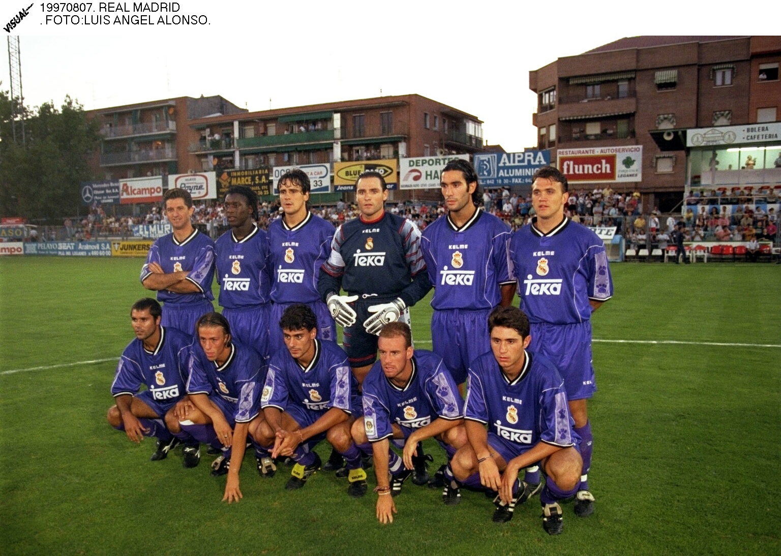 El once del Madrid en su regreso a Leganés en agosto de 1997.