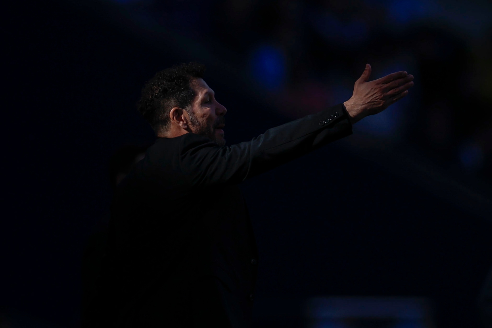 Simeone, during Espanyol-Atlético in Cornellá.