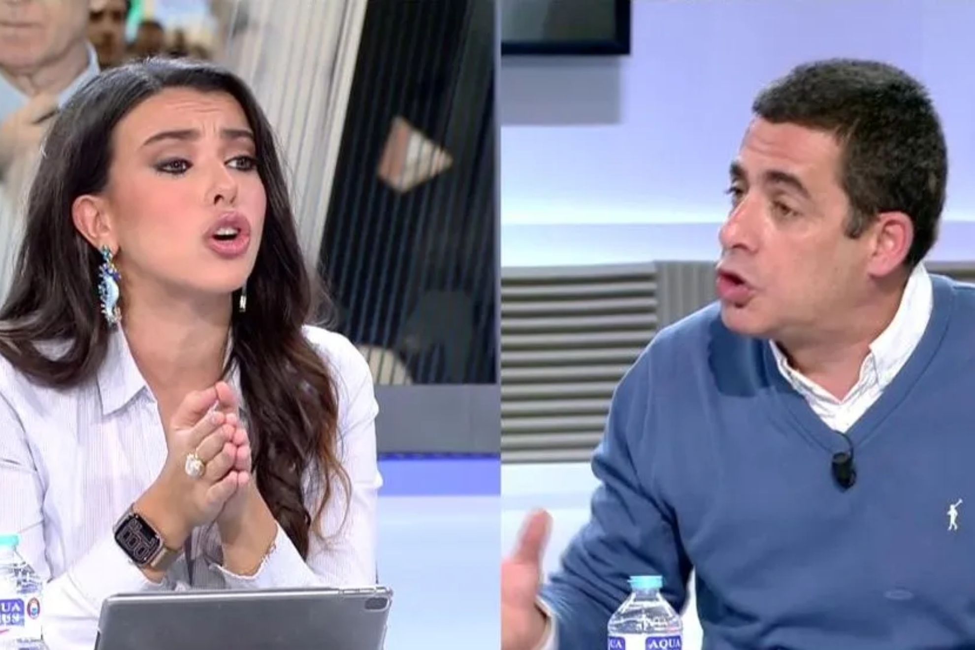 Antonio Naranjo se rebela ante las continuas interrupciones de Sarah  Santaolalla: "¿Cómo podéis decir esa chorrada sólo porque la diga Sánchez?"