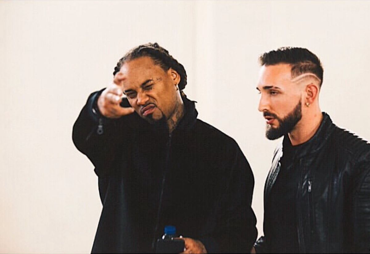 The CLAUDIO VAZA STORAGE next to the Portuguese rapper NGA.